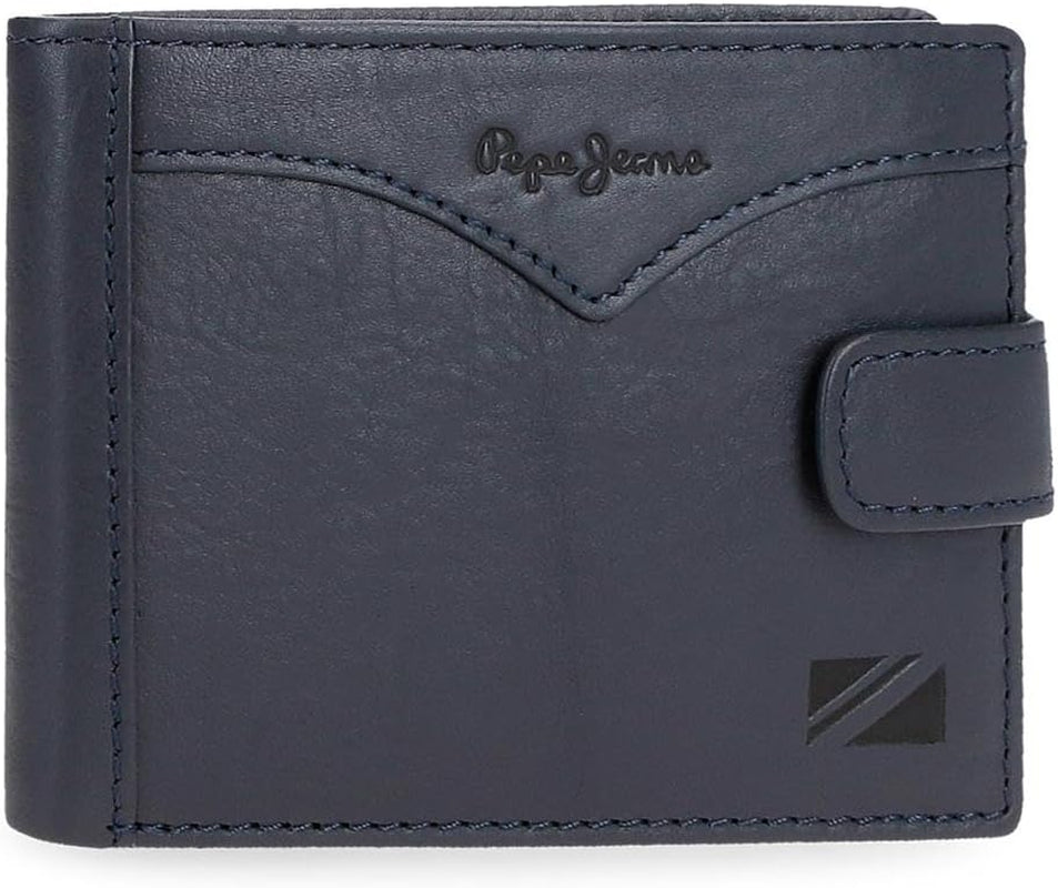 Kurtka Pepe Jeans Poziomy portfel zapinany na zatrzask Portfel męski w jednym rozmiarze Naty Shop Blue