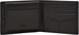Fossil Derrick RFID Blokujące skórzane etui na paszport Bifold dla mężczyzn z odpinanym etui na karty Portfel męski Naty Shop