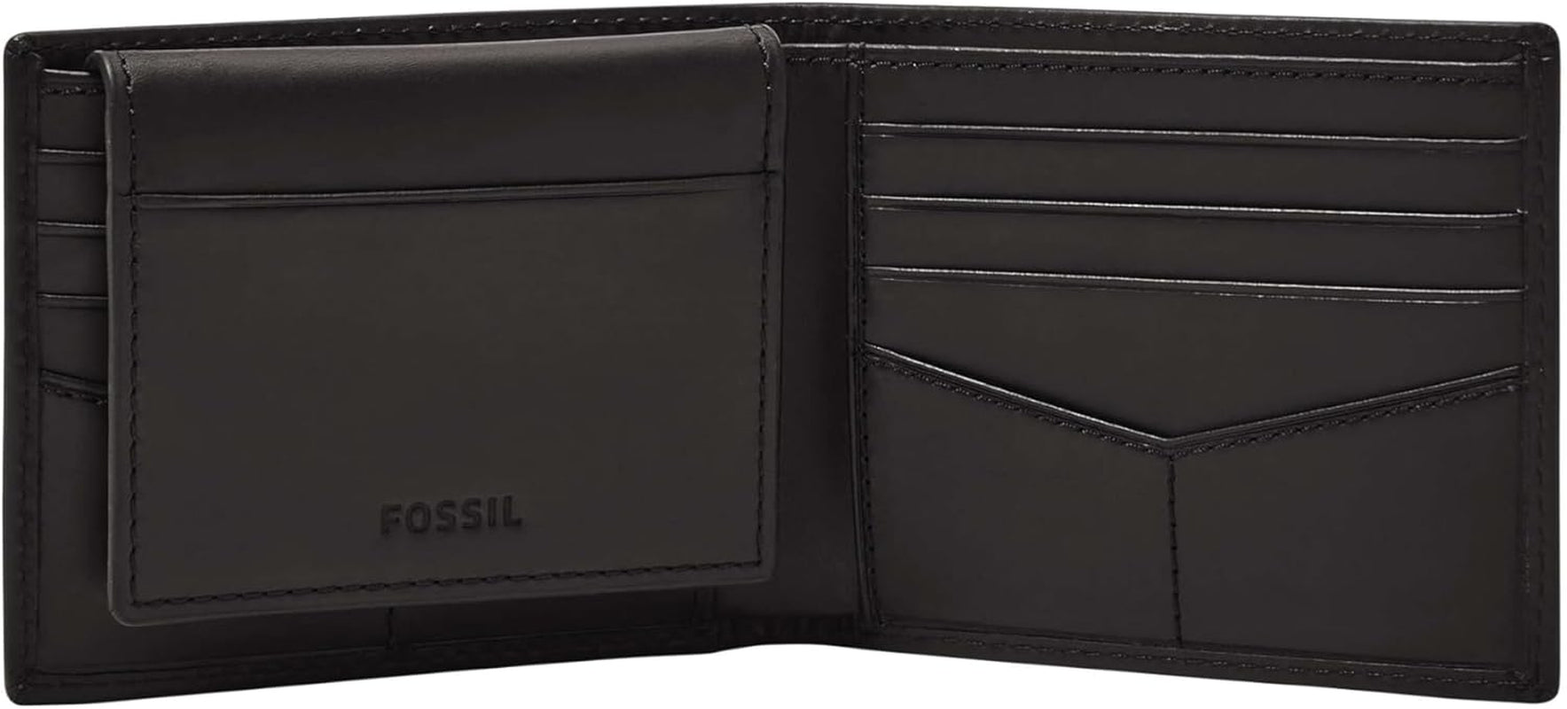 Fossil Derrick RFID Blokujące skórzane etui na paszport Bifold dla mężczyzn z odpinanym etui na karty Portfel męski Naty Shop