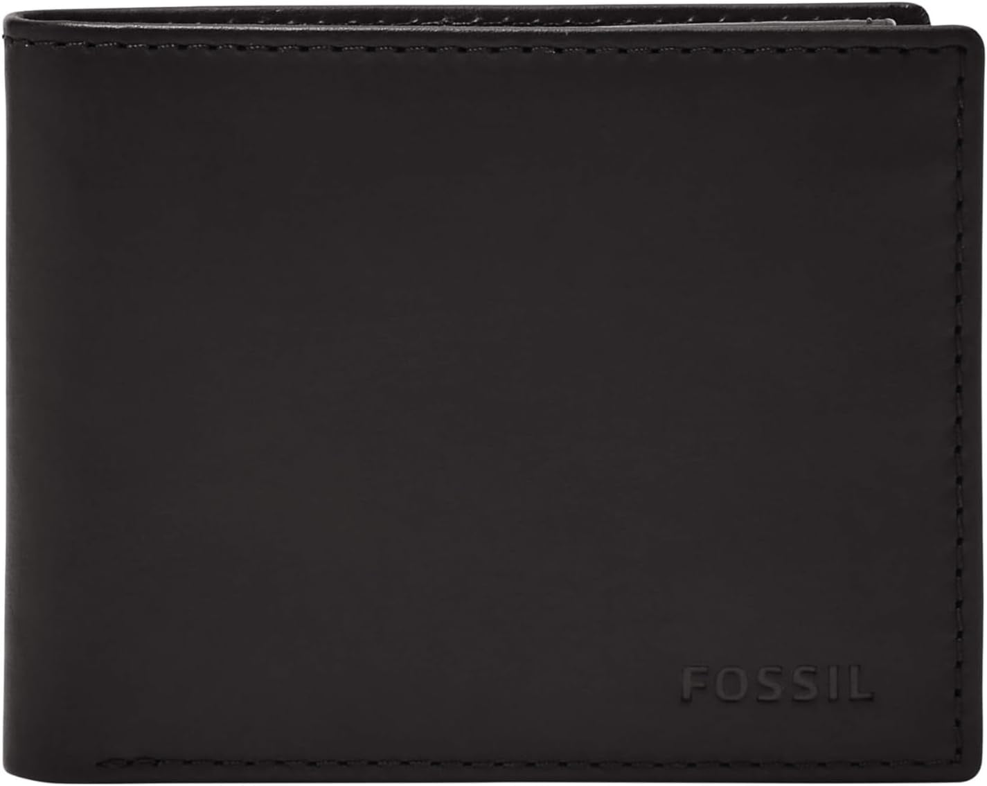 Fossil Derrick RFID Blokujące skórzane etui na paszport Bifold dla mężczyzn z odpinanym etui na karty Naty Shop Portfel męski czarny