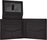 Fossil Derrick RFID Blokujące skórzane etui na paszport Bifold dla mężczyzn z odpinanym etui na karty Portfel męski Naty Shop