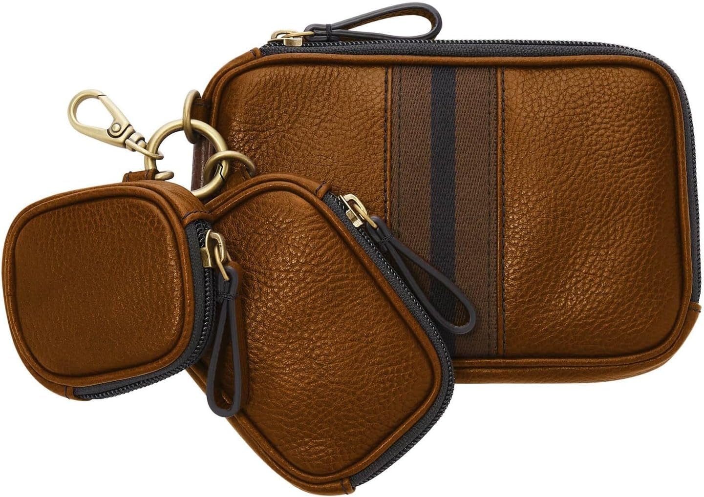 Męska torba podróżna Fossil Tech Trio 17,78 cm dł. x 3,175 cm szer. x 12,065 cm wys. Portfel męski Naty Shop brązowy