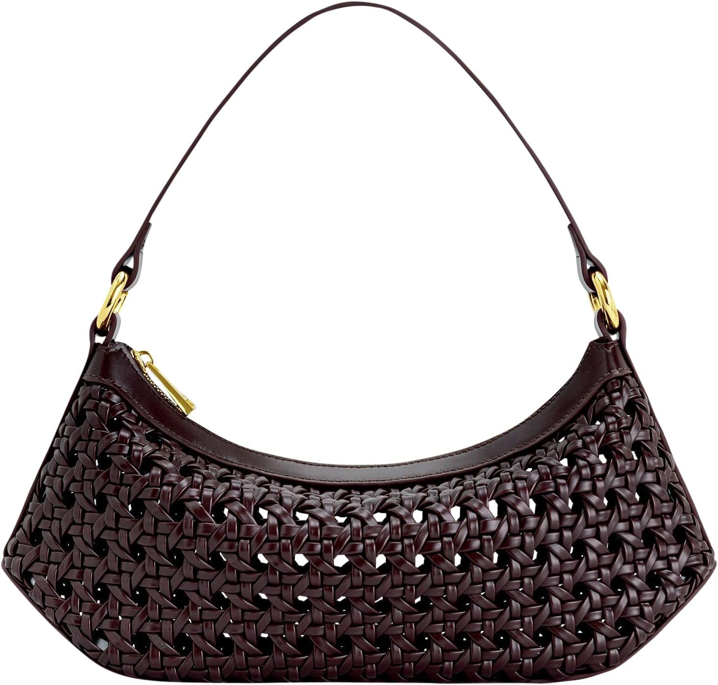 Damska torba na ramię JW PEI Lily Bags Women Naty Shop Imitacja tkaniny bambusowej Głęboka czerwień wina