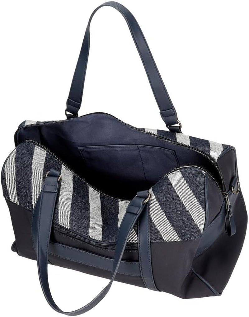 Torba podróżna Pepe Jeans Celine, niebieska, 40 x 25 x 20 cm, poliester, z detalami ze sztucznej skóry, 20 l, marki Joumma Bags, niebieska, torba podróżna, bagaż i sprzęt podróżny Naty Shop
