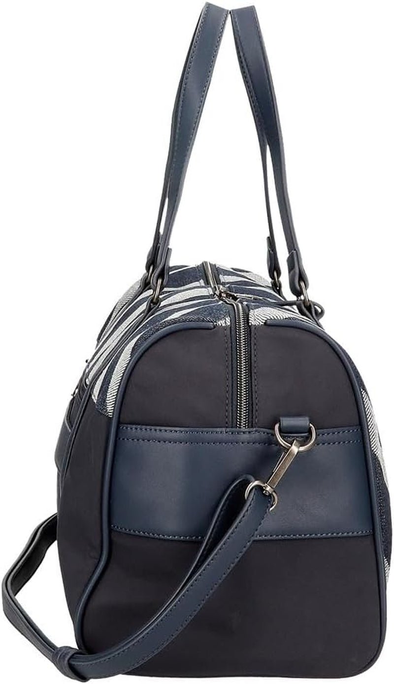 Torba podróżna Pepe Jeans Celine, niebieska, 40 x 25 x 20 cm, poliester, z detalami ze sztucznej skóry, 20 l, marki Joumma Bags, niebieska, torba podróżna, bagaż i sprzęt podróżny Naty Shop