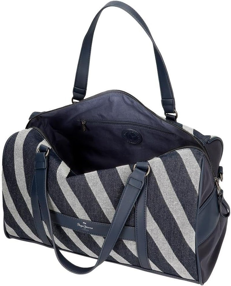Torba podróżna Pepe Jeans Celine, niebieska, 40 x 25 x 20 cm, poliester, z detalami ze sztucznej skóry, 20 l, marki Joumma Bags, niebieska, torba podróżna, bagaż i sprzęt podróżny Naty Shop