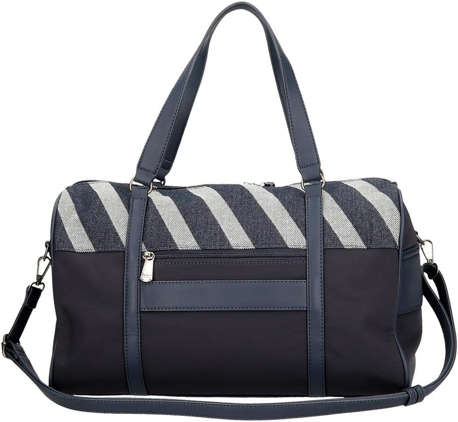 Torba podróżna Pepe Jeans Celine, niebieska, 40 x 25 x 20 cm, poliester, z detalami ze sztucznej skóry, 20 l, marki Joumma Bags, niebieska, torba podróżna, bagaż i sprzęt podróżny Naty Shop