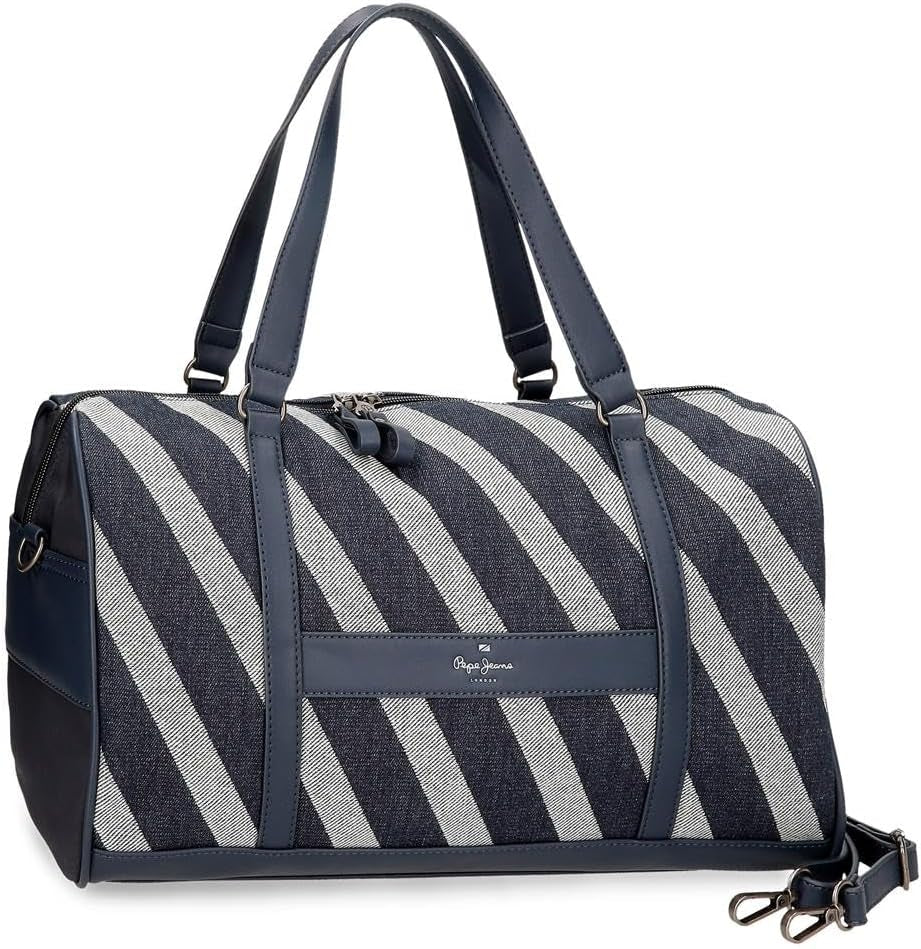Pepe Jeans Celine Torba podróżna, niebieska, 40 x 25 x 20 cm, poliester, z detalami ze sztucznej skóry, 20 l, firmy Joumma Bags, niebieska, torba podróżna Bagaż i sprzęt podróżny Plecak podróżny Naty Shop