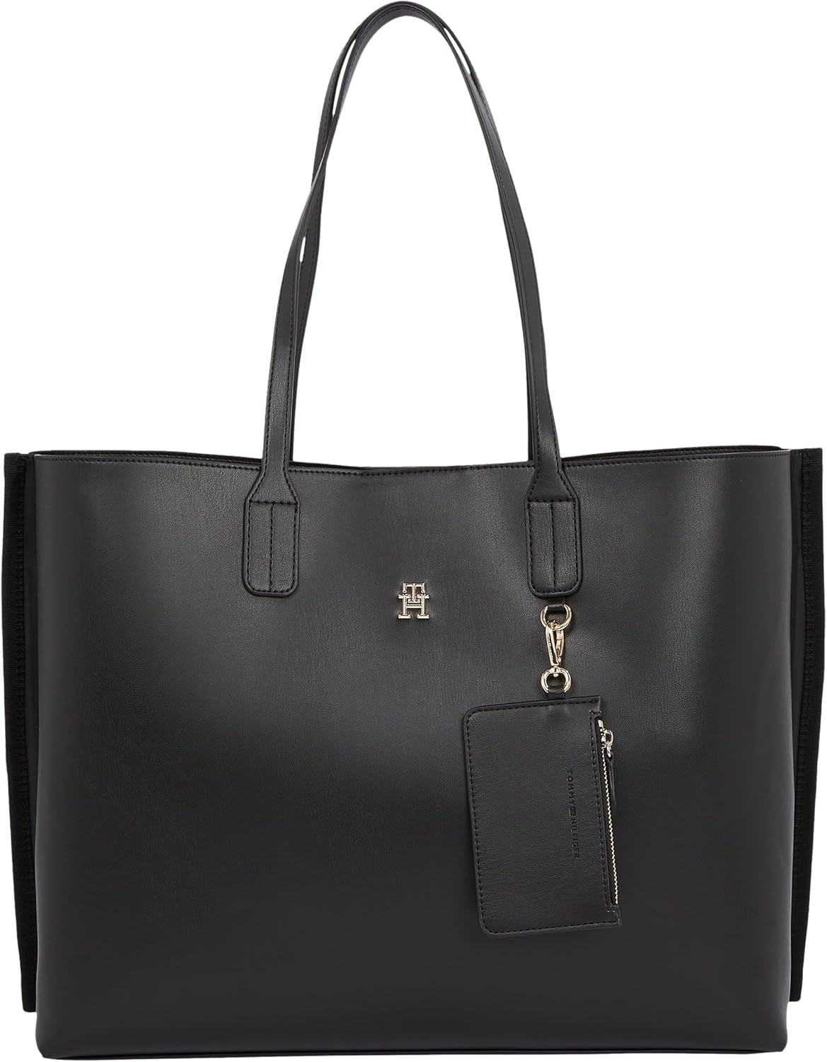 Tommy Hilfiger Distinct Zipper Tote Bag dla kobiet, czarny, torby naturalnej wielkości damskie Naty Shop domyślny tytuł