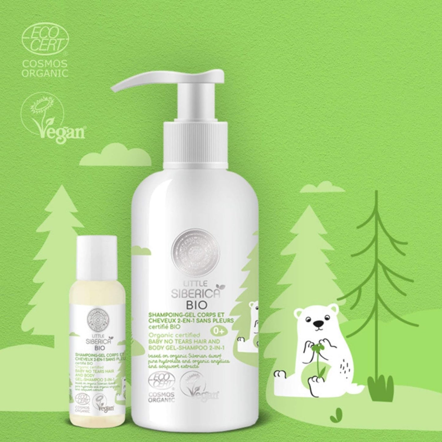Żel pod prysznic - Bezzapachowy szampon Corps et Cheveux certifié BIO 250 ml Dzieci - Kąpiel i pielęgnacja skóry Naty Shop