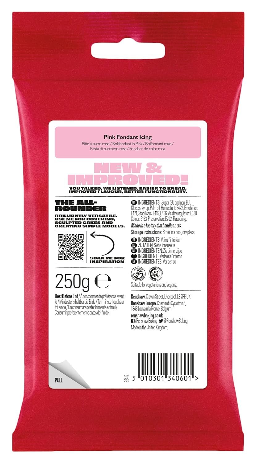 Plaster Fondant do ciasta Regalice Pasta cukrowa gotowa do bułki 250g RÓŻOWA Pasta cukrowa Sklep Naty