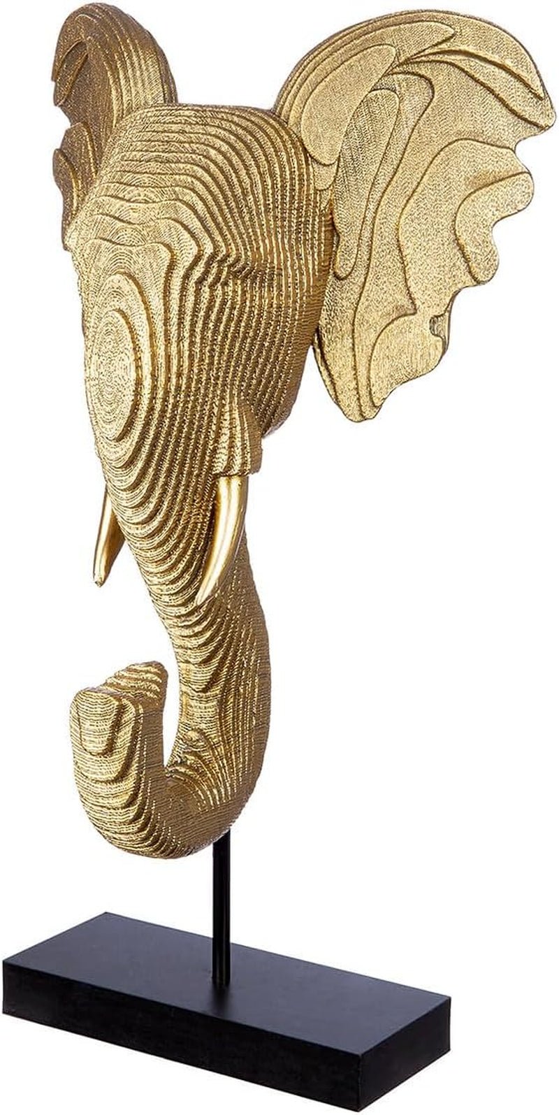 GILDE Deko große Figur Skulptur XXL - srebrna rzeźba dekoracyjna wykonana z aluminium kolor: srebrny - dekoracja salonu prezent rocznicowy wysokość 114 cm Figurki i rzeźby Naty Shop Złoty, czarny Wysokość 46 cm