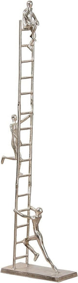 GILDE Deko große Figur Skulptur XXL - srebrna rzeźba dekoracyjna wykonana z aluminium kolor: srebrny - dekoracja salonu prezent urodzinowy wysokość 114 cm Figurki i rzeźby Naty Shop