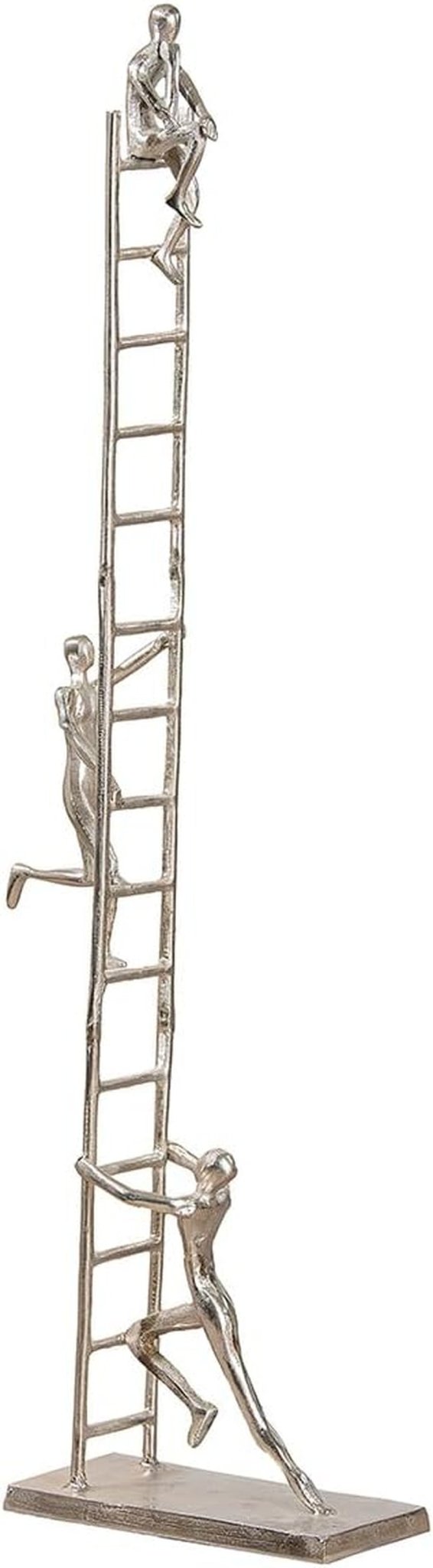 GILDE Deko große Figur Skulptur XXL - srebrna rzeźba dekoracyjna wykonana z aluminium kolor: srebrny - dekoracja salonu prezent urodzinowy wysokość 114 cm Figurki i rzeźby Naty Shop