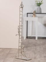 GILDE Deko große Figur Skulptur XXL - srebrna rzeźba dekoracyjna wykonana z aluminium kolor: srebrny - dekoracja salonu prezent rocznicowy wysokość 114 cm Figurki i rzeźby Naty Shop srebrny Wysokość 114 cm