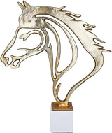 GILDE Deko große Figur Skulptur XXL - srebrna rzeźba dekoracyjna wykonana z aluminium kolor: srebrny - dekoracja salonu prezent rocznicowy wysokość 114 cm Figurki i rzeźby Naty Shop Gold wysokość 44,5 cm