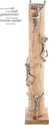 GILDE Rzeźba dekoracyjna figura XL - wysoka Aluminiowa, kolorowa drewno naturalne - Wysokość 74 cm Figurki i rzeźby Naty Shop