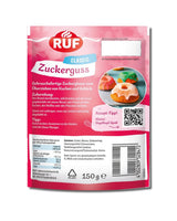 Gotowa do użycia polewa RUF, do natychmiastowego użycia, bez mieszania, polewa do ciastek i ciast, jako baza cukrowa lub do barwienia i aromatyzowania, 1 x 150g (opakowanie 4 szt.) Naty Shop Pasta cukrowa
