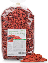 Jagody Goji - 1 kg suszonych i niesiarkowanych jagód goji z jednego z najlepiej rosnących regionów świata, Ningxia China Produkty suszone Naty Shop Domyślny tytuł