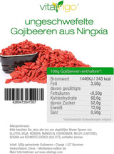 Jagody Goji - 1 kg suszonych i niesiarkowanych jagód goji z jednego z najlepiej rosnących regionów świata, Ningxia China Produkty suszone Naty Shop