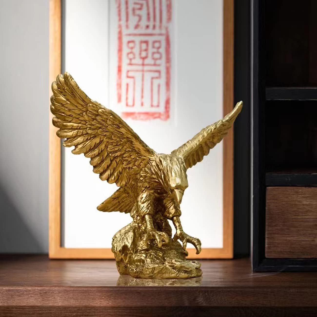 Złoty Orzeł Ozdoby z żywicy Statua, Rzeźba Złotego Orła Nowoczesne biuro w domu Figurka Wystrój Dekoracja stołu (Złota 1) Figurki i rzeźby Naty Shop