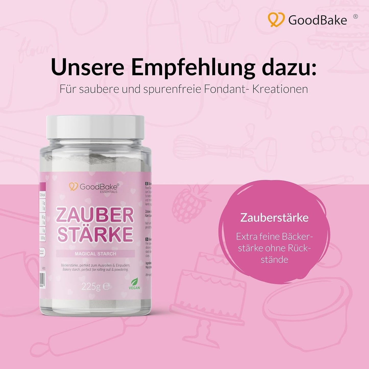 GoodBake fondant czarny 500g, fondant w rolce do panierowania, formowania, ozdabiania ciast, figurek, kwiatów cukrowych i nie tylko, bez oleju palmowego, wegański, bezglutenowy Pasta cukrowa Naty Shop
