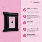 GoodBake fondant czarny 500g, fondant w rolce do panierowania, formowania, ozdabiania ciast, figurek, kwiatów cukrowych i nie tylko, bez oleju palmowego, wegański, bezglutenowy Pasta cukrowa Naty Shop