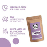 GREEN PANDA® organiczny proszek z aronii z Austrii | drobno zmielona suszona aronia | ekologiczna aronia bez dodatków | regionalna alternatywa dla proszku acai i jagód goji | 500g Naty Shop produkty suszone