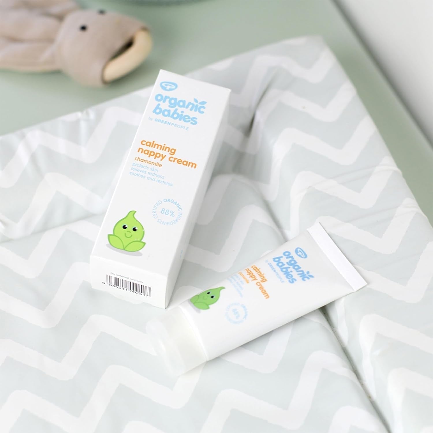 Green People - Organiczny łagodzący krem do pieluszek dla niemowląt - Naturalny i organiczny tlenek cynku - Przeciw egzemom - Bez parabenów, 50 ml Dzieci - Kąpiel i pielęgnacja skóry Naty Shop