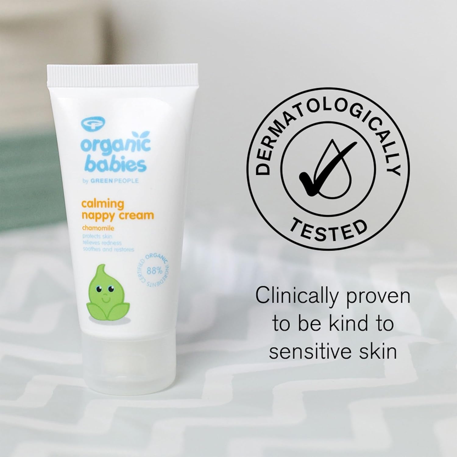 Green People - Organiczny łagodzący krem do pieluszek dla niemowląt - Naturalny i organiczny tlenek cynku - Przeciw egzemom - Bez parabenów, 50 ml Dzieci - Kąpiel i pielęgnacja skóry Naty Shop