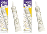Günthart BackDecor 25g BIAŁE litery cukru do dowolnego deseru w kolorze białego cukru dla pięknych liter i wzorów, 1 opakowanie (25g) Naty Shop Średnia pasta cukrowa (2 opakowania) Białe litery cukru