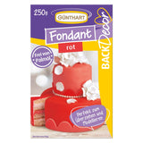 Günthart BackDecor 250 Green Fondant 100% wegański olej palmowy Odporny na rozdarcie Do przykrywania ciast i wypieków Nadaje się do modelowania 1 opakowanie (1 x 250 g) Naty Shop Pasta cukrowa 250 g (1 opakowanie) Czerwony