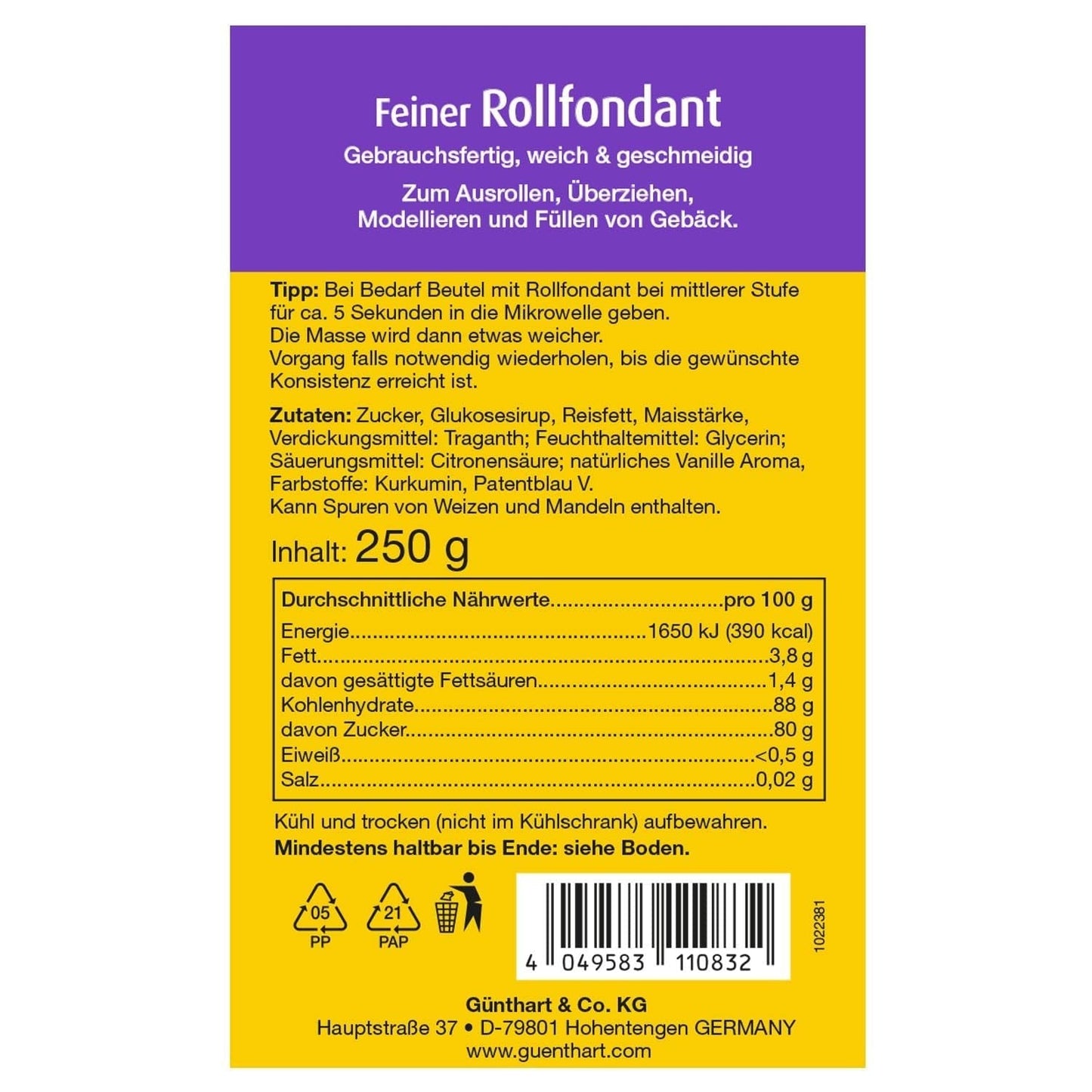 Günthart BackDecor 250 fondant green, 100% wegański, bez oleju palmowego, odporny na rozdarcie do pokrywania ciast i ciastek, nadaje się do modelowania, 1 opakowanie (1 x 250 g) Naty Shop Pasta cukrowa
