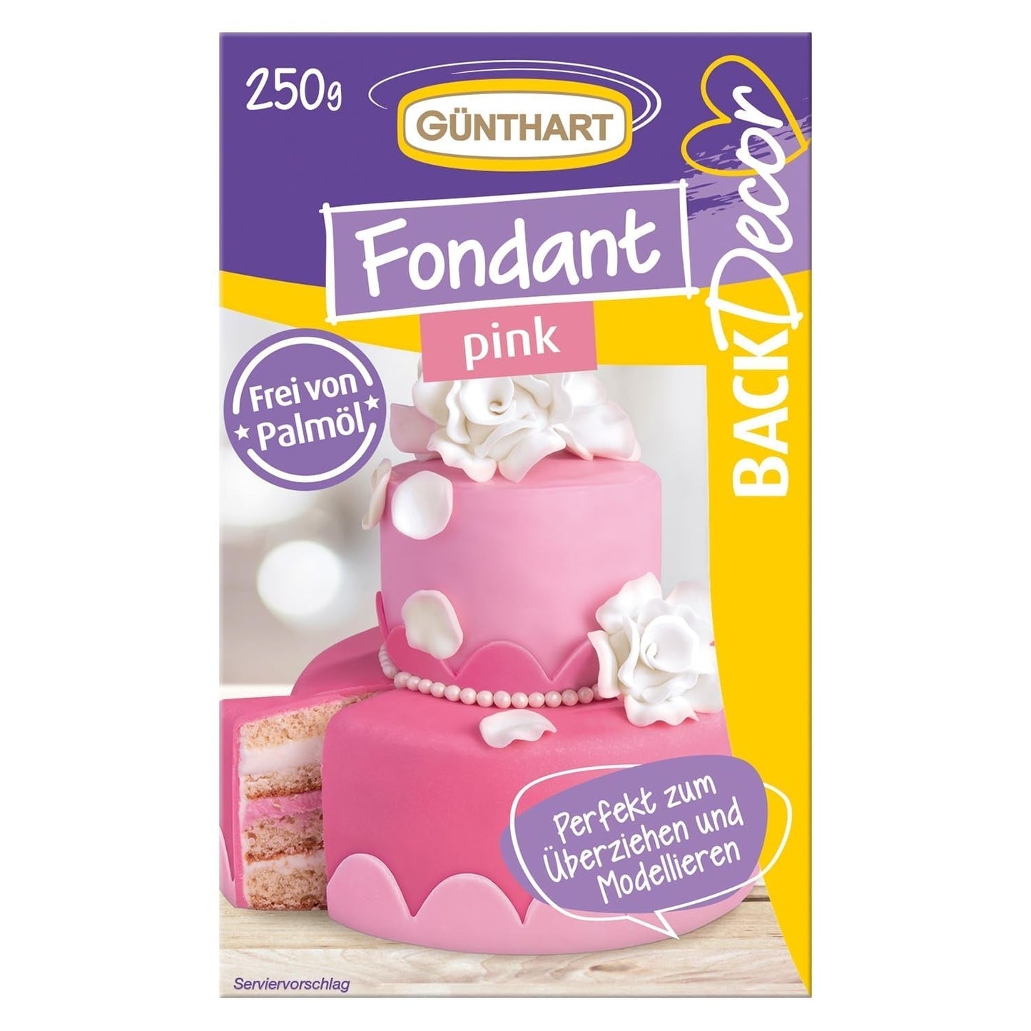 Günthart BackDecor 250 Green Fondant 100% wegański olej palmowy Odporny na rozdarcie Do przykrywania ciast i wypieków Nadaje się do modelowania 1 opakowanie (1 x 250 g) Naty Shop Pasta cukrowa 250 g (1 opakowanie) Różowy