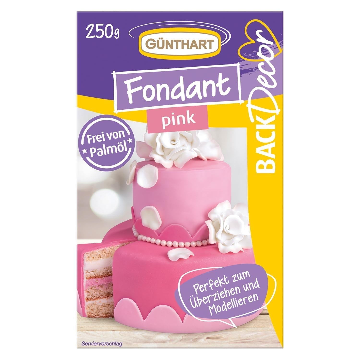 Günthart BackDecor 250 Green Fondant 100% wegański olej palmowy Odporny na rozdarcie Do przykrywania ciast i wypieków Nadaje się do modelowania 1 opakowanie (1 x 250 g) Naty Shop Pasta cukrowa 250 g (1 opakowanie) Różowy