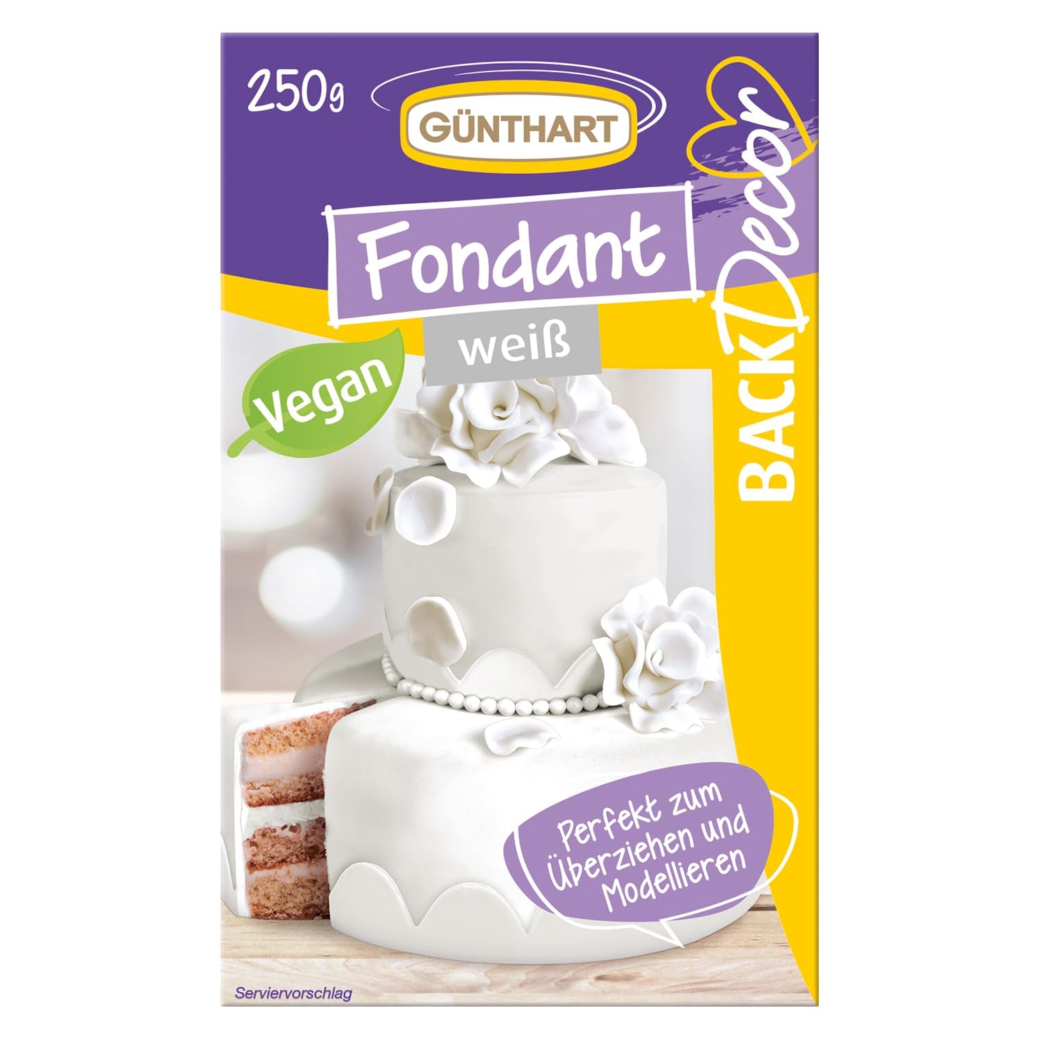 Günthart BackDecor 250 Green Fondant 100% wegański olej palmowy, odporny na rozdarcie, do przykrywania ciast i wypieków Nadaje się do modelowania 1 opakowanie (1 x 250 g) Naty Shop pasta cukrowa 250 g (1 opakowanie) biała