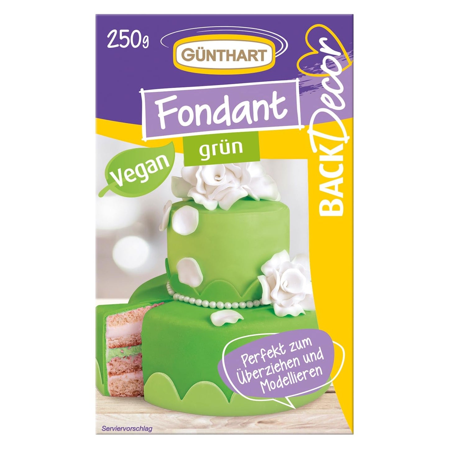 Günthart BackDecor 250 fondant green, 100% wegański, bez oleju palmowego, odporny na rozdarcie do pokrywania ciast i wypieków, nadaje się do modelowania, 1 opakowanie (1 x 250 g) Naty Shop pasta cukrowa 250 G (1 opakowanie) Pozdrawiam