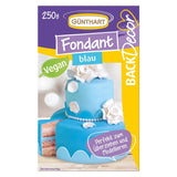 Günthart BackDecor 250 fondant green, 100% wegański, bez oleju palmowego, odporny na rozdarcie do pokrywania ciast i wypieków, nadaje się do modelowania, 1 opakowanie (1 x 250 g) Naty Shop pasta cukrowa 250 G (1 opakowanie) niebieska