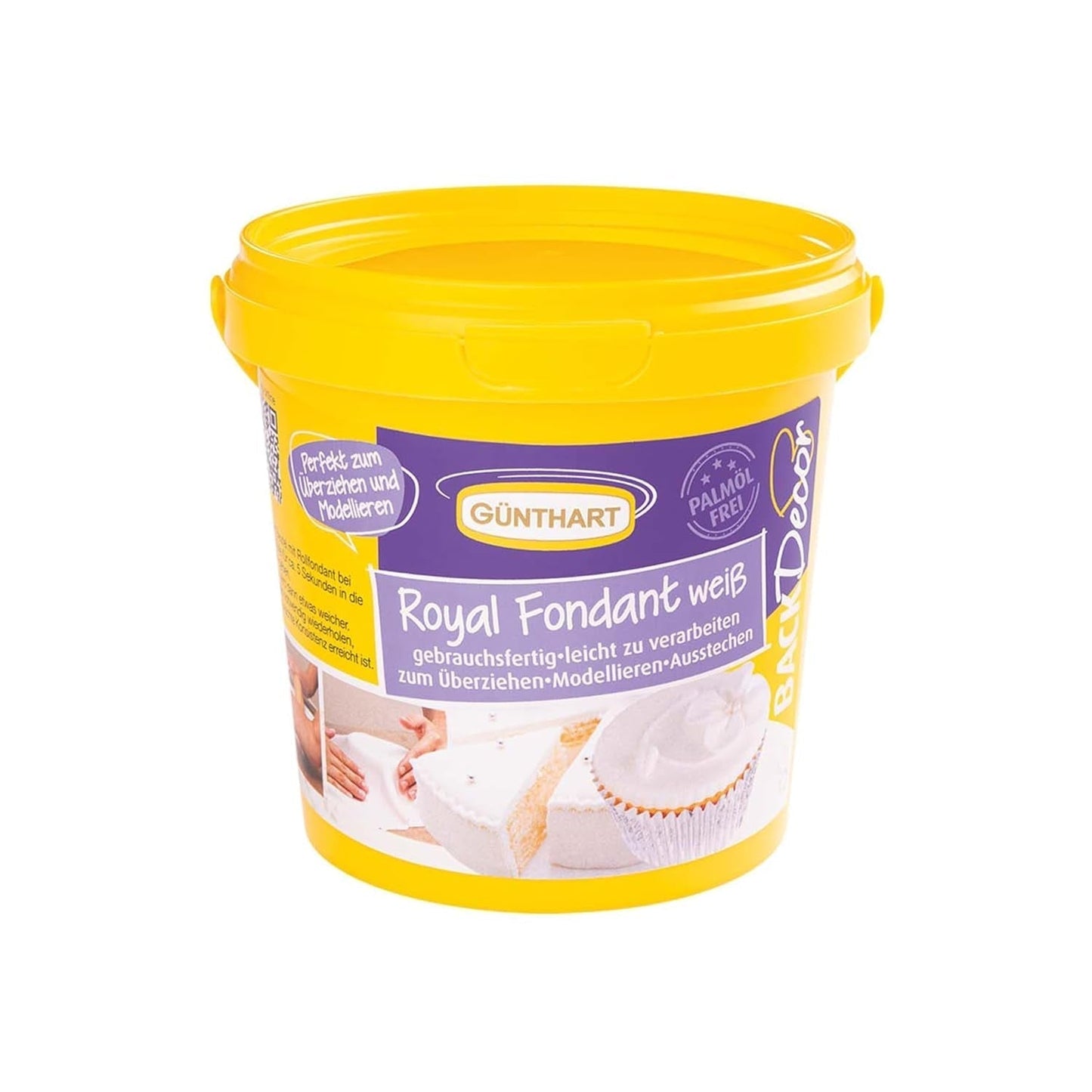 Günthart BackDecor 800g biała fondant Biały stół dekoracyjny do panierowania, lukrowania ciast lub modelowania, nie zawiera oleju palmowego, gotowy do użycia i łatwy w obróbce Pasta cukrowa Naty Shop Default Title