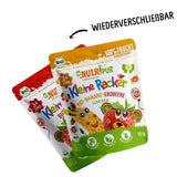 Organiczne przekąski owocowe dla dzieci: 6x15g organicznych truskawek liofilizowanych - Owoce liofilizowane - Owoce suszone - Małe dranie od NutriPur Produkty odwodnione Naty Shop