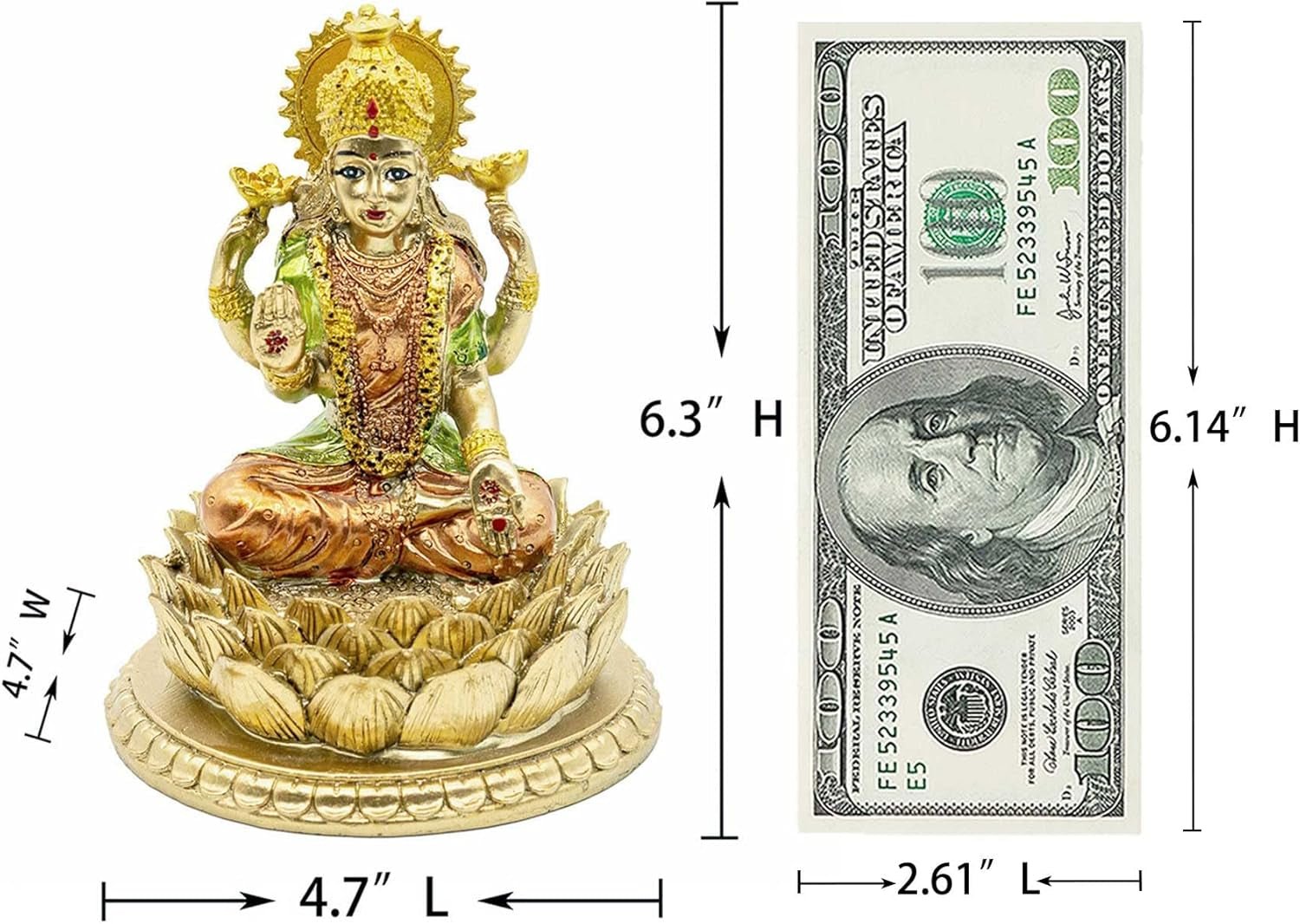 Hinduska bogini Laxmi Lotosowa rzeźba - indyjski bóg Lord Lakshmi Puja Statua - Indie Murti Idol Figurki Pooja Przedmiot Diwali Prezenty statuetki i rzeźby Naty Shop