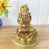 Hinduska bogini Laxmi Lotosowa rzeźba - indyjski bóg Lord Lakshmi Puja Statua - Indie Murti Idol Figurki Pooja Przedmiot Diwali Prezenty statuetki i rzeźby Naty Shop