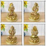 Hinduska bogini Laxmi Lotosowa rzeźba - indyjski bóg Lord Lakshmi Puja Statua - Indie Murti Idol Figurki Pooja Przedmiot Diwali Prezenty statuetki i rzeźby Naty Shop