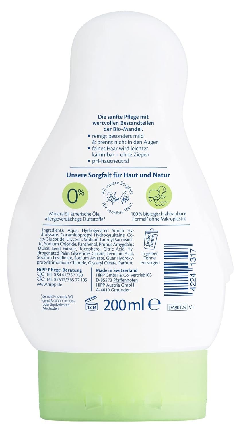 HiPP Babysanft 2w1 szampon + prysznic, opakowanie 6 szt. (6 x 200 ml) Dzieci - Kąpiel i pielęgnacja skóry Naty Shop