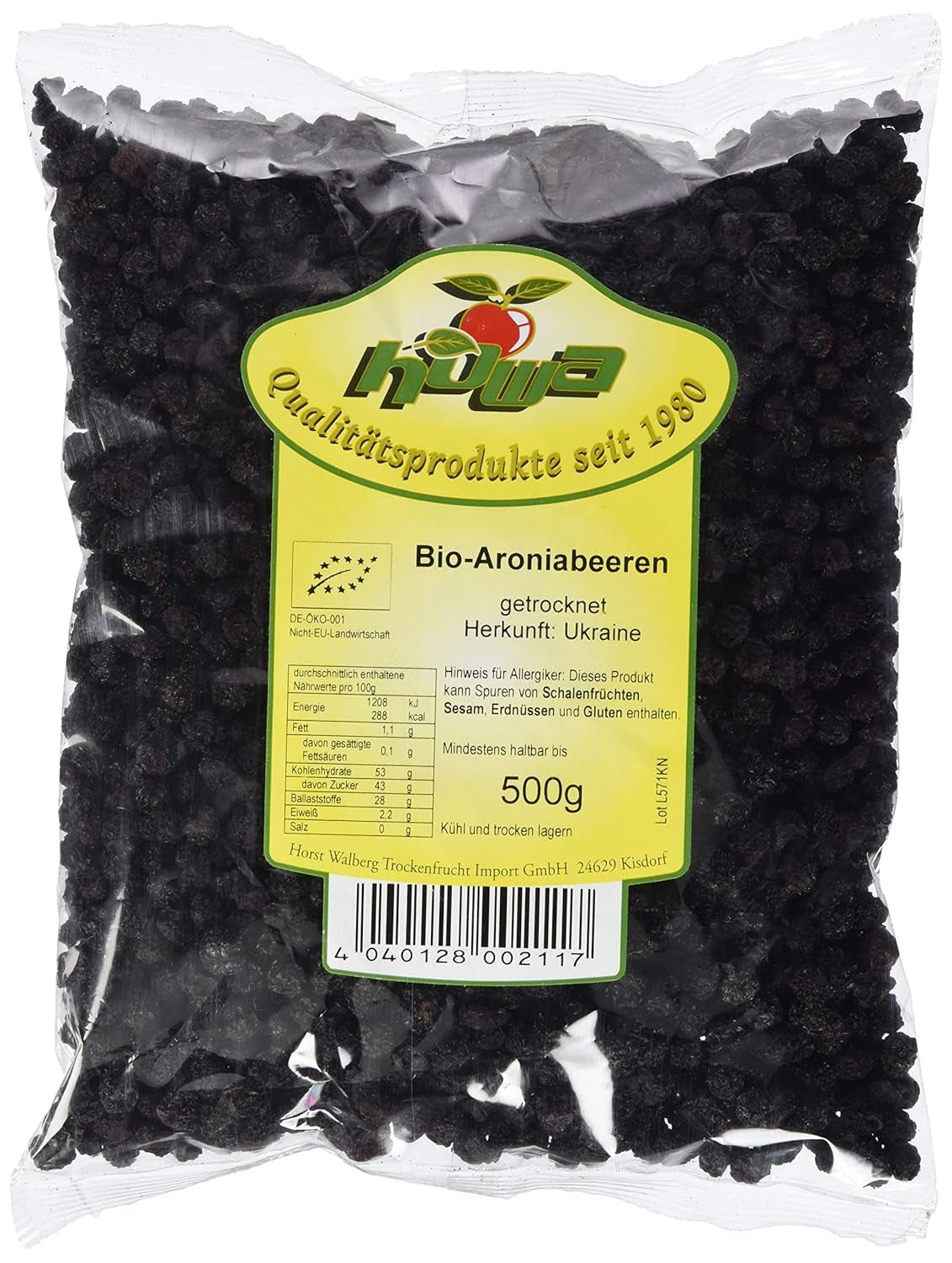 HOWA ekologiczna aronia, 500 g Naty Shop produkty suszone 500 G (1 opakowanie) 1