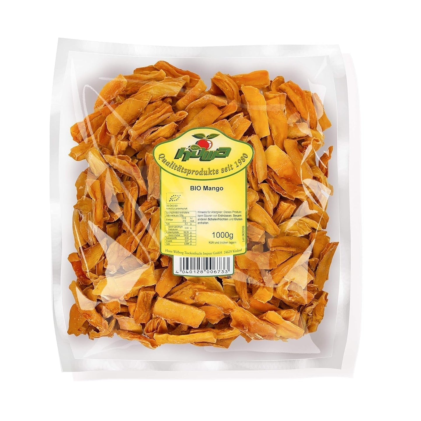 Howa suszone mango - suszone owoce organicznej jakości, naturalne i niesiarkowane - idealne do gotowania, pieczenia lub jako zdrowa przekąska - plastry mango - bez cukru - 1000g Naty Shop Dehydrated Products Tytuł domyślny