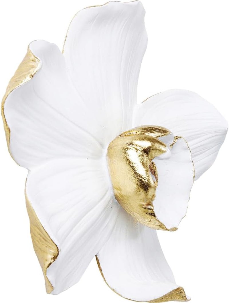 Dekoracja ścienna Kare Design Orchidea, biała, XL, dekoracja ścienna, wygląd kwiatu orchidei, ręcznie robiona, 25x24x7 cm (wys./szer./gł.) Figurki i rzeźby Naty Shop
