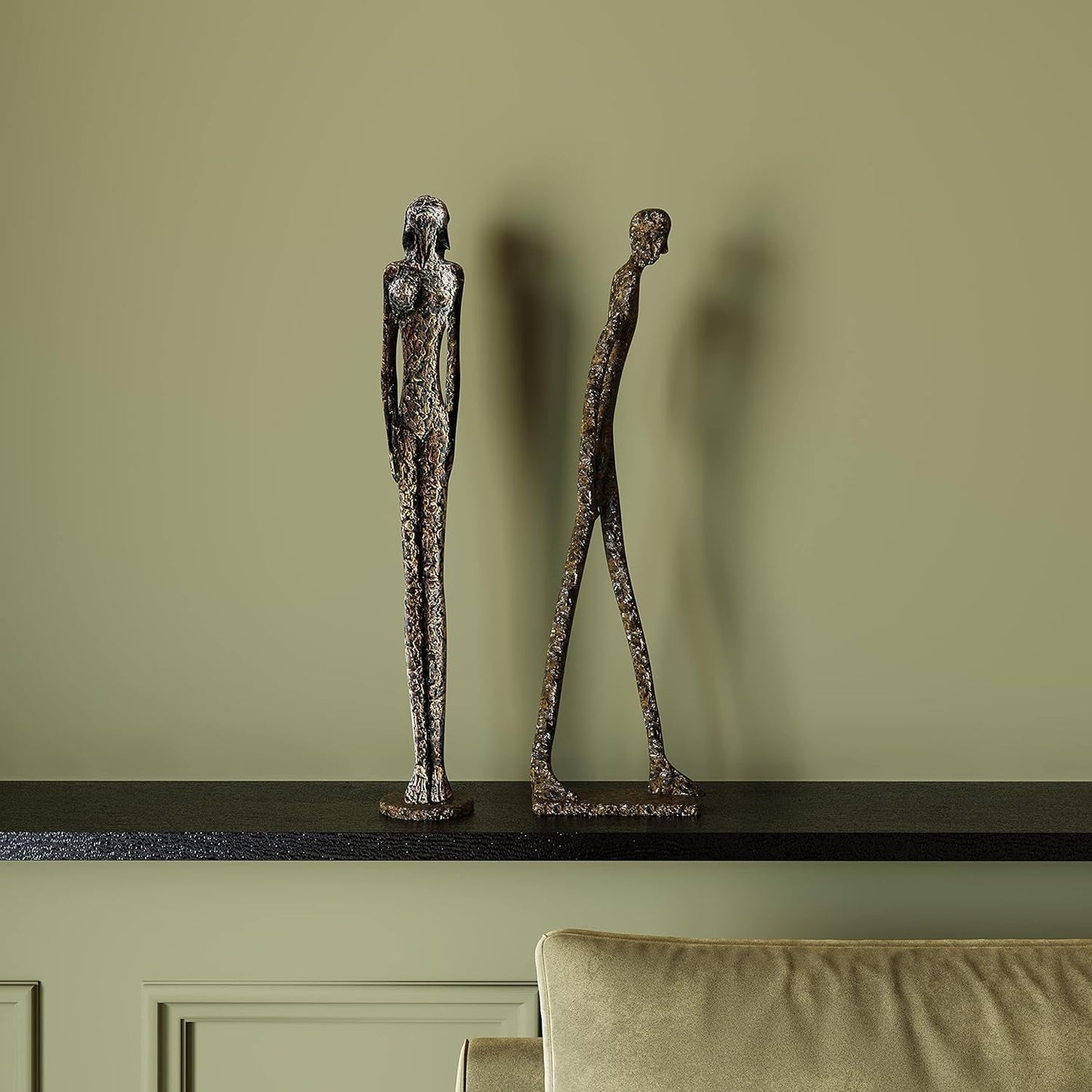 Kare Design Obiekt dekoracyjny Sztuka Dama Brązowa figurka dekoracyjna Żywica Antyczny wygląd Statua Obiekt artystyczny Akcesoria 78x13,5x13,5cm Figurki i rzeźby Naty Shop