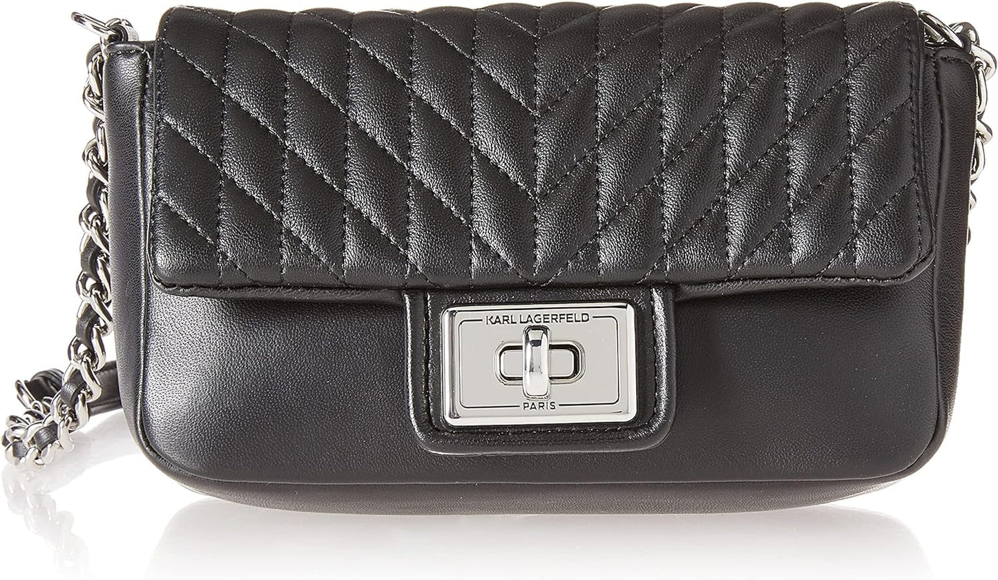 KARL LAGERFELD Agyness torba na ramię crossbody Torby Damskie Naty Shop Czarny/Srebrny
