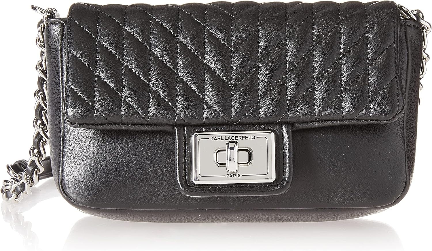 KARL LAGERFELD Agyness torba na ramię crossbody Torby Damskie Naty Shop Czarny/Srebrny